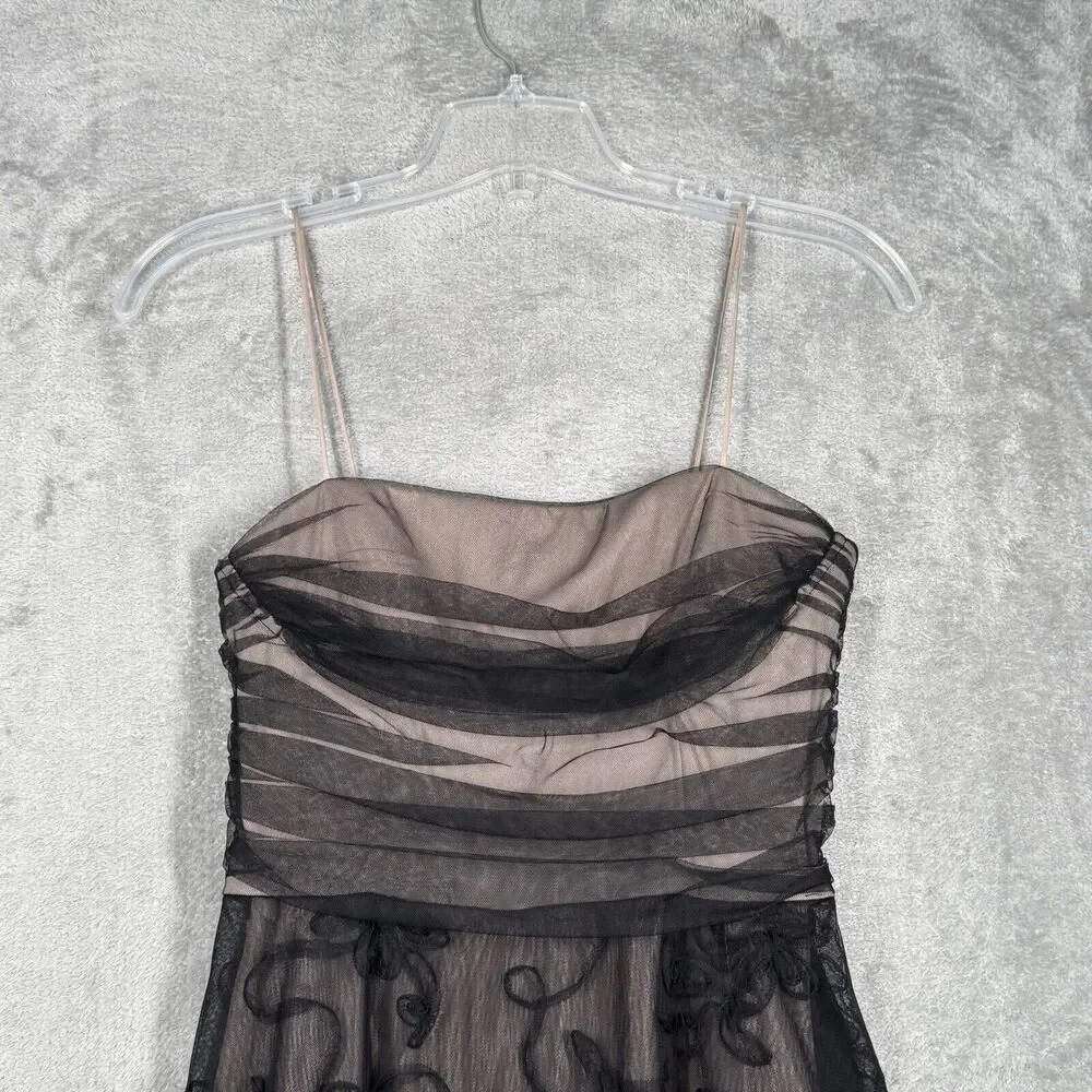Jessica‎ Howard Dress Womens 12 Black Illusion Lace Dark Fairy Balletcore Retro